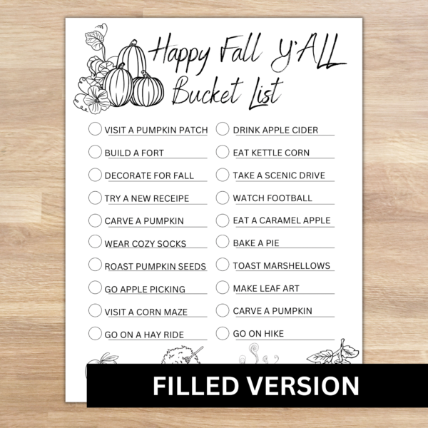 Happy fall bucket list
