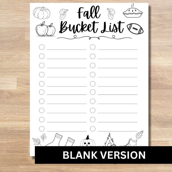 fall bucket list you fill in