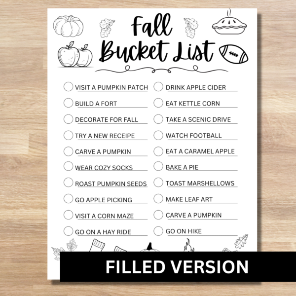 Fall bucket list file din